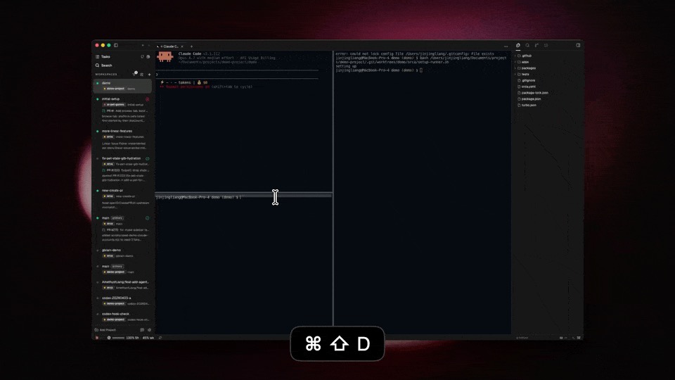 Ghostty-class terminal splits